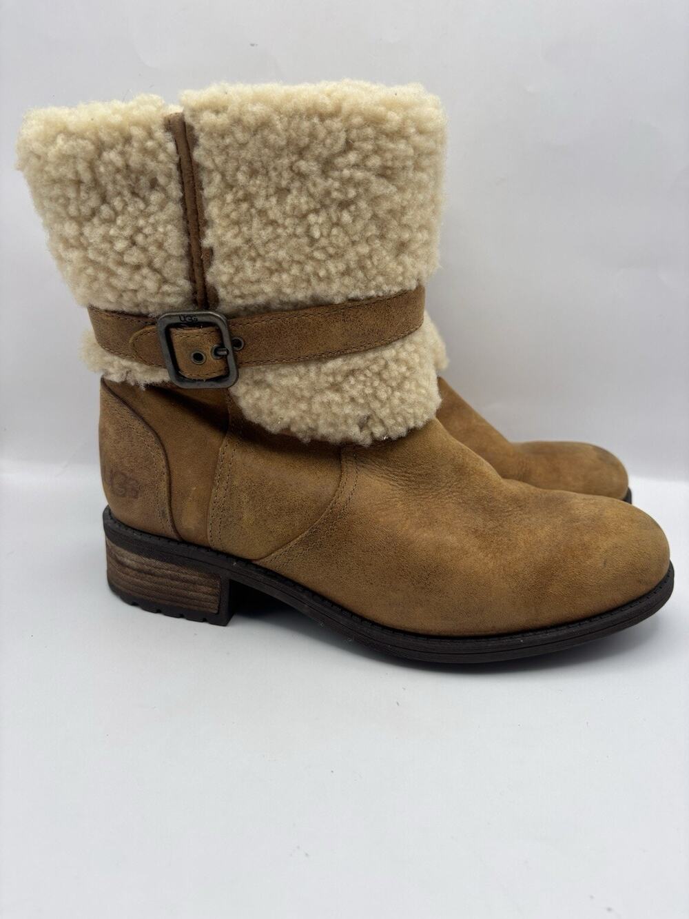 Ugg Blayre II Chestnut Brown Leather Boots Women Size 7